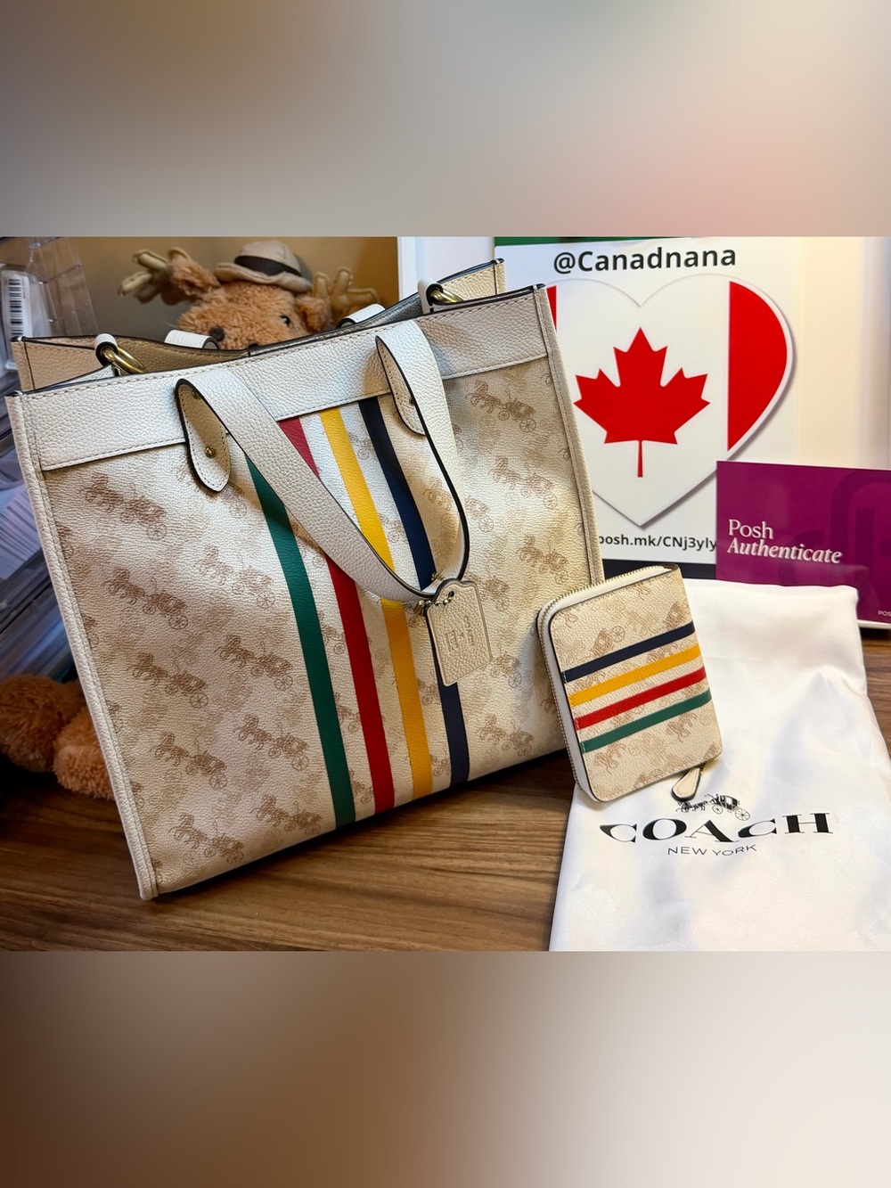 Ltd Edition HBC Collection & Coach Field Tote and Sm Zip Around Wallet- Rare!!!